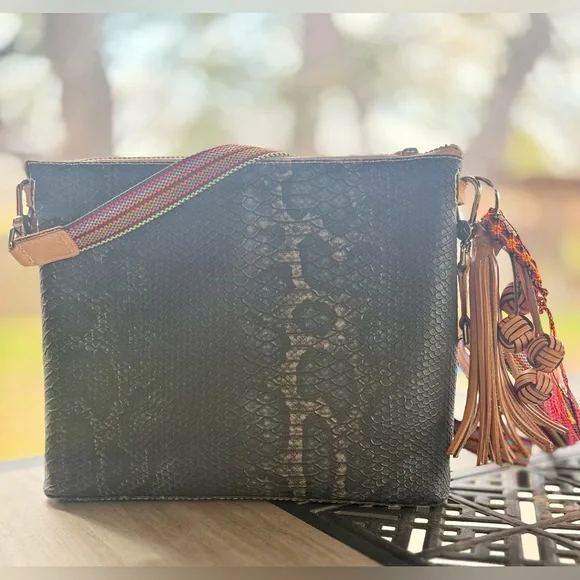 Consuela Downtown Rattler Snake Crossbody Bag Woven Strap + Charm NWOT - Picture 3 of 16